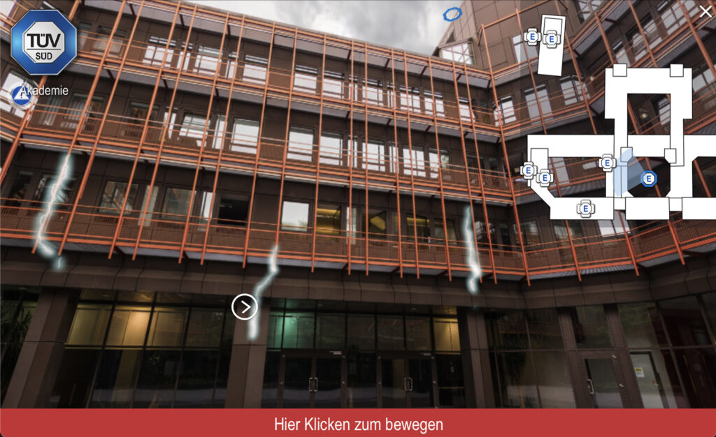 Beleuchtung Flash-Animation Blitzanimation aus einer Schulung zum Thema Blitzschutz für die TÜV Süd-Akademie